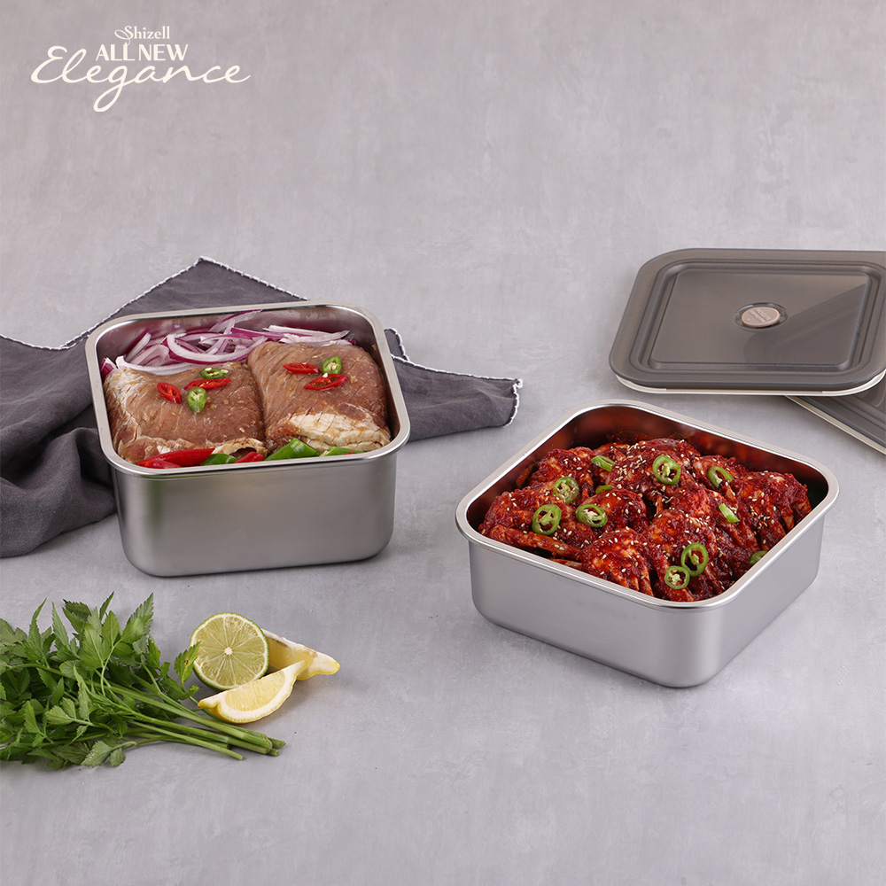 쉬젤 올뉴엘레강스 밀폐스테인레스밧드 2종세트 2500ml-1EA 3200ml-1EA